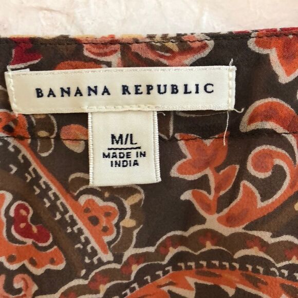 Banana Republic chiffon bohemian peasant top M/L - Picture 3 of 6